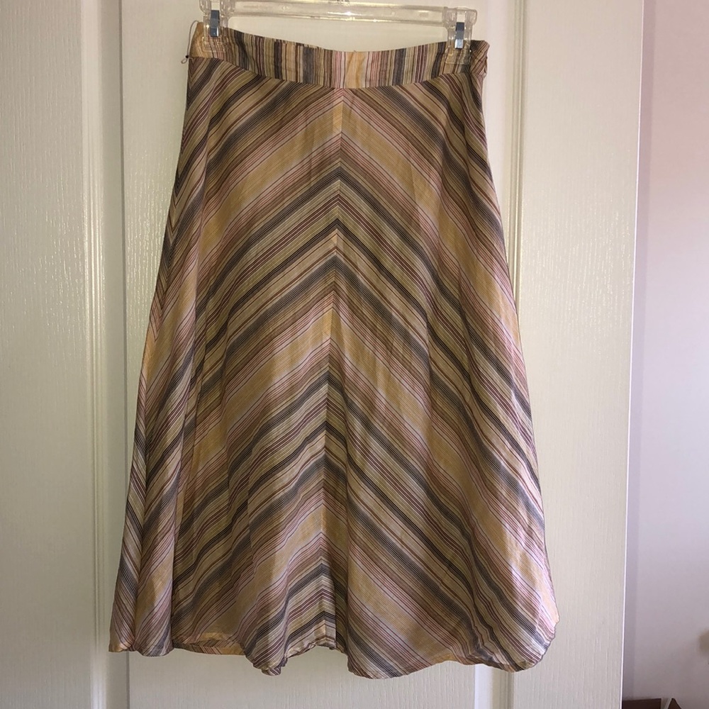 Striped midi skirt
